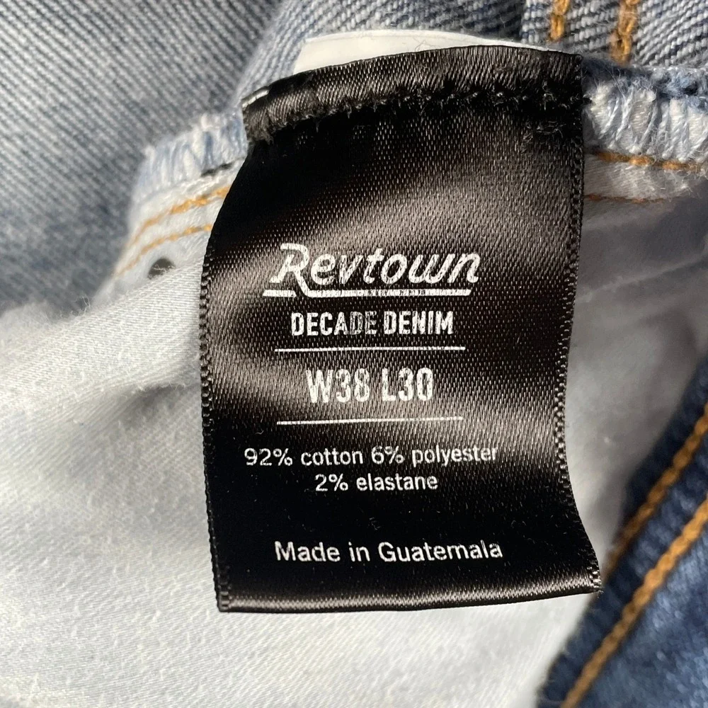 Revtown Jeans Mens 38 Blue Sharp Decade Denim Slim Straight Stretch
